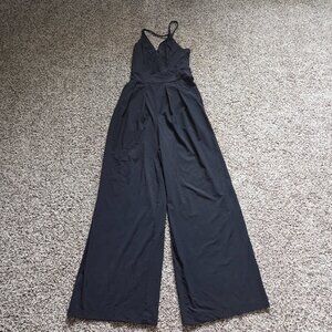 NWT Halara Breezeful Wide Leg Quick Dry Jumpsuit  Black Size XS Sleeveless New